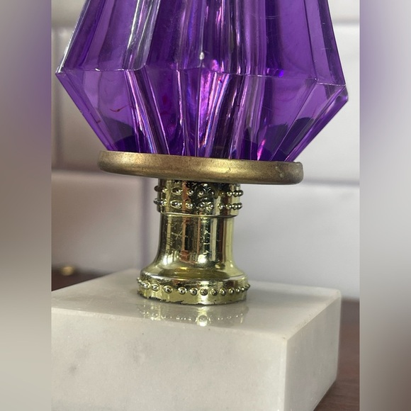 Vintage Crystal and Marble Italian Made Hollywood Regency Pedestal Ashtray - Picture 9 of 12